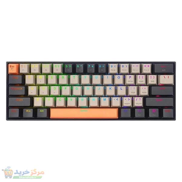 کیبورد گیمینگ ردراگون مدل Dragonic Elite K530 Pro، سوییچ مکانیکال قرمز، Tenkeyless، نورپردازی RGB