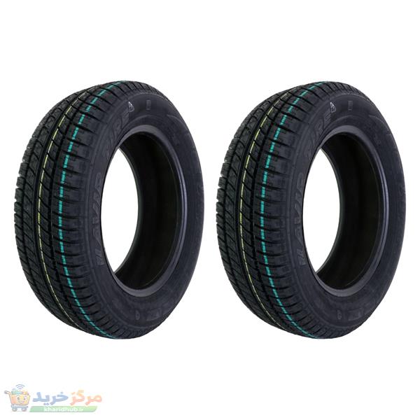 لاستیک خودرو کویر تایر مدل KB16 با کاربری سواری و سایز رینگ 13 اینچ، فاق 60 درصد پهنا و پهنای 175 میلی‌متر، شاخص تحمل وزن 77 و شاخص سرعت H (حداکثر سرعت 210 کیلومتر بر ساعت)، ساخت ایران، دارای تایر تیوبلس، 2 حلقه