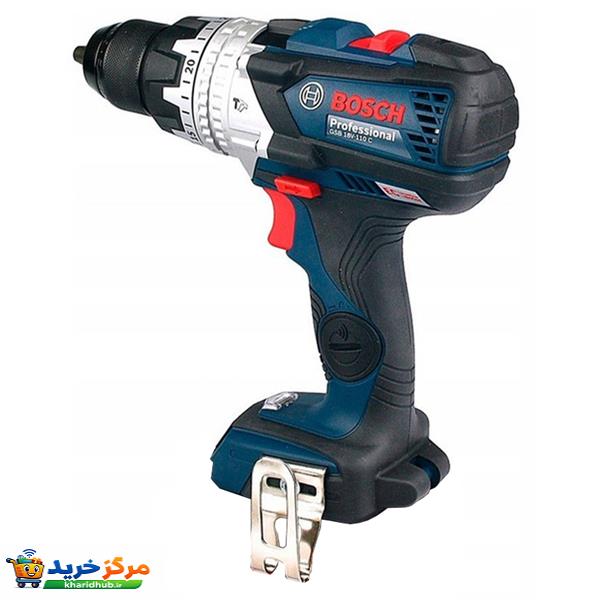 دریل پیچ گوشتی شارژی چکشی 13 میلی متری 18 ولت بوش مدل GSB 18V-110 C Brushless