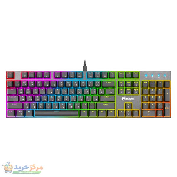 کیبورد گیمینگ گرین مدل GK802-RGB، مکانیکال سوییچ آبی، Full-Size، نورپردازی RGB