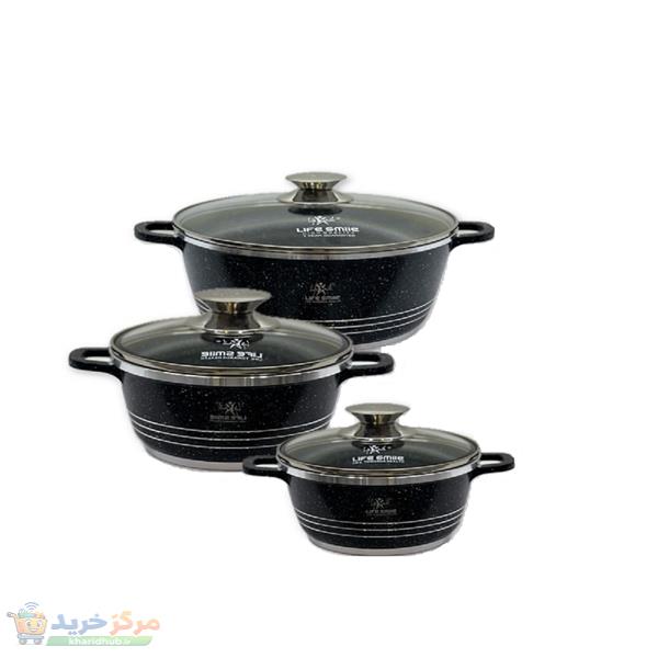 سرویس قابلمه گرانیتی 6 پارچه لایف اسمایل مدل LIFEP1762