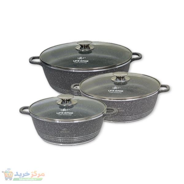 سرویس قابلمه گرانیتی 6 پارچه لایف اسمایل مدل LIFEP7-6-3