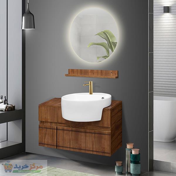 ست کابینت و روشویی آزالیا مدل Milana26 به همراه آینه و شلف