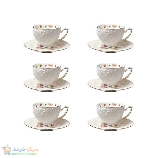 سرویس قهوه خوری 12 پارچه 6 نفره شاهین مدل dantella b