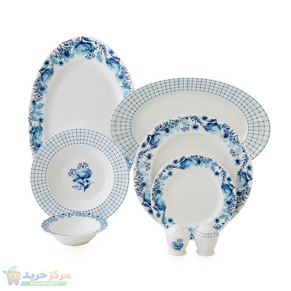 سرویس غذاخوری 29 پارچه چینی زرین ایران مدل نئوکلاسیک آراگل درجه سه