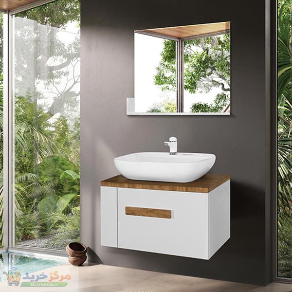 ست کابینت و روشویی آزالیا مدل W007 به همراه آینه شلف دار