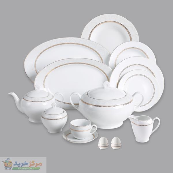 سرویس غذاخوری 102 پارچه 12 نفر چینی زرین ایران مدل Gift Top Grade