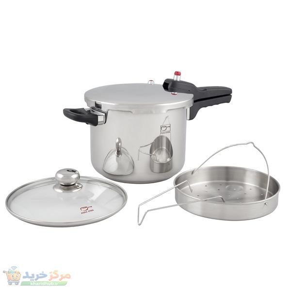 زودپز پارس استیل مدل کف سه لایه گنجایش 6 ليتر