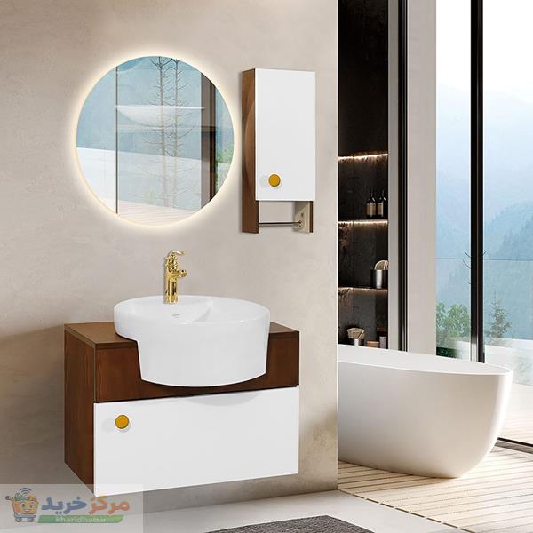 ست کابینت و روشویی آزالیا مدل M10CM به همراه آینه بک لایت و باکس