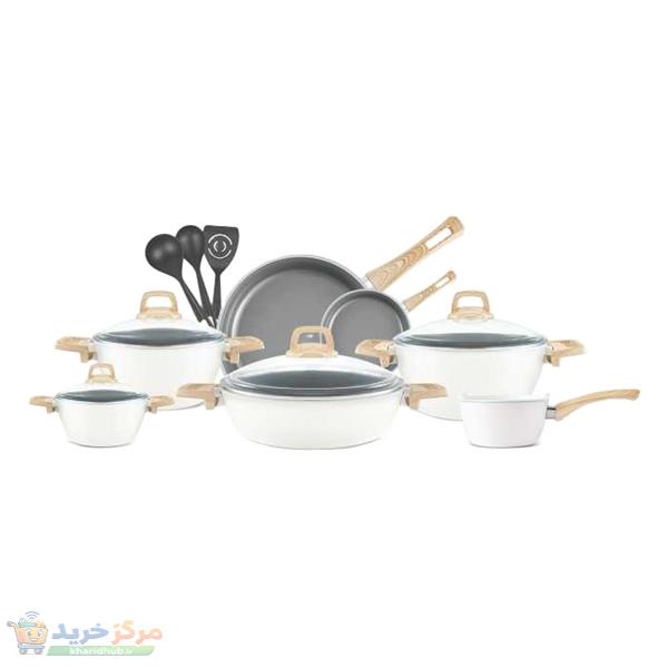 سرویس پخت و پز 14 پارچه کاراجا مدل Swiss Crystal Creamy