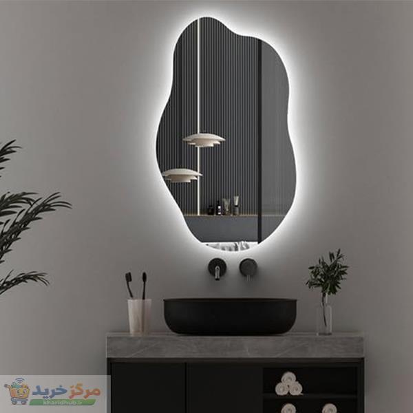 آینه سرویس‌ بهداشتی آزالیا مدل بک لایت دفرمه DF1BC4060 سایز 60*40 سانتی متر