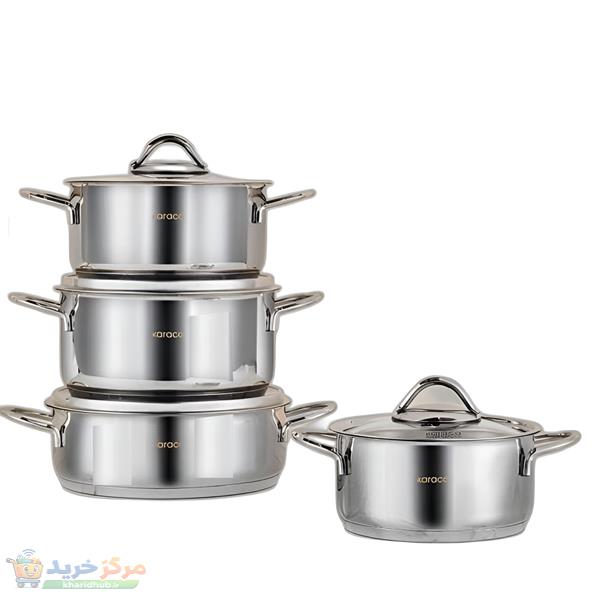 سرویس قابلمه استیل 8 پارچه کاراجا مدل Sakura Powersteel 316