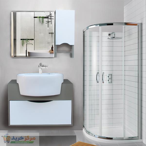 ست کابینت و روشویی آزالیا مدل میلانا60BM به همراه آینه و باکس