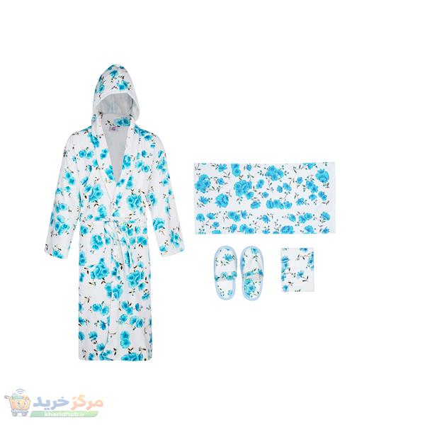 سرویس حوله پالتویی 4 تکه نارسیس طرح سارا سایز 125