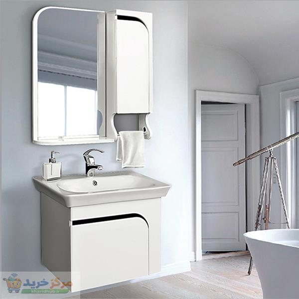 ست کابینت و روشویی آزالیا مدل Curve007 به همراه آیینه و باکس