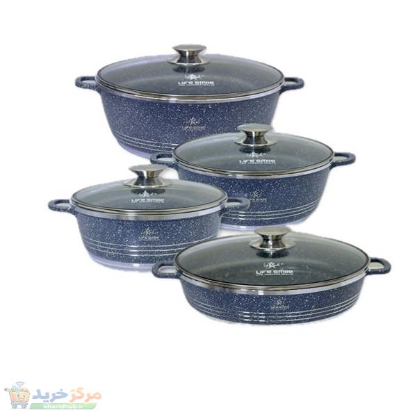 سرویس قابلمه و تابه گرانیتی 8 پارچه لایف اسمایل مدل LIFEP17-8