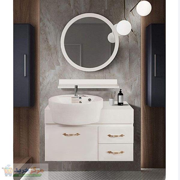 ست کابینت و روشویی آزالیا مدل میلان کد 03 به همراه آینه و شلف