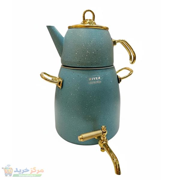 ست کتری و قوری ریور مدل شیردار کد TP5831 گنجایش کتری 4.5 لیتر گنجایش قوری 1.2 لیتر