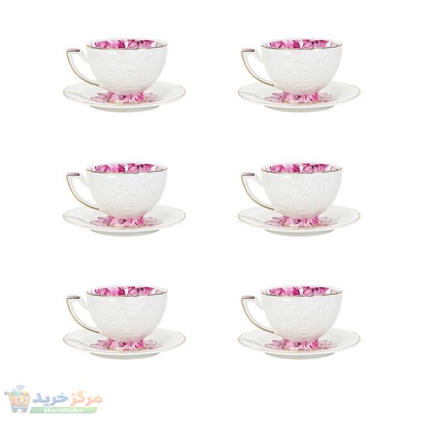 سرویس قهوه خوری 12 پارچه 6 نفره شاهین مدل dantella a