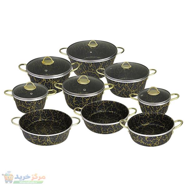 سرویس پخت و پز 15 پارچه کوشا مدل سنگ ماربل