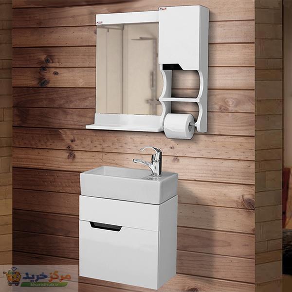 ست کابینت و روشویی آزالیا مدل Andreh02 به همراه آینه و باکس
