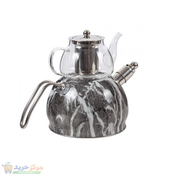ست کتری و قوری هوم لوکس مدل ماربل تیره