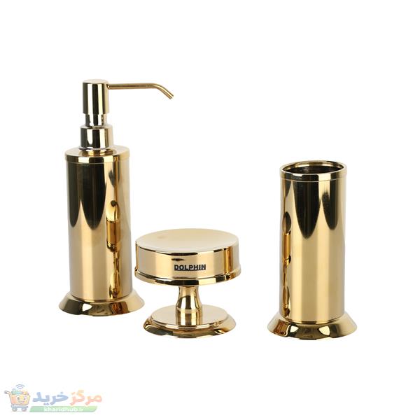 ست سرویس بهداشتی 3 پارچه دلفین مدل brass-003