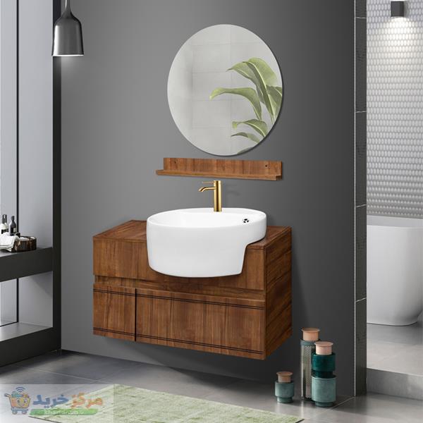 ست کابینت و روشویی آزالیا مدل Milana 16 به همراه آینه و شلف